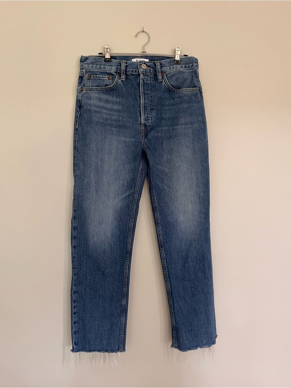 Re/Done 70S Stovepipe Jeans in Medium Vain